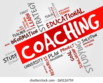 COACHING word cloud, education concept