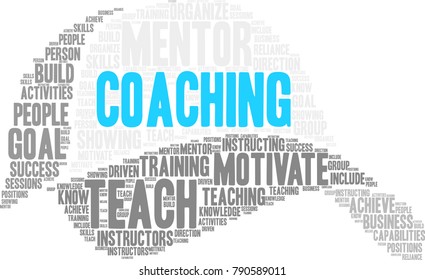 Coaching Word Cloud On White Background Stock Vector (Royalty Free ...