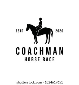 coachman silhouette Logo design Vector