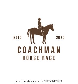 Coachman silhouette Logo design Vector