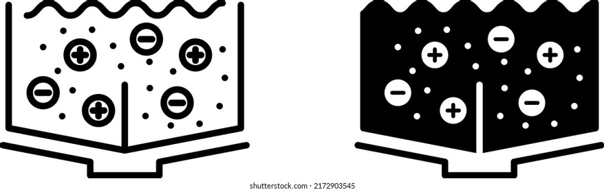 Coagulation and Flocculation proces icon , vector illustration