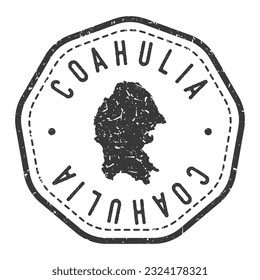 Coahuila, Mexico Map Stamp Retro Postmark. Silhouette Postal Passport. Seal Round Vector Icon. Badge Vintage Postage Design.