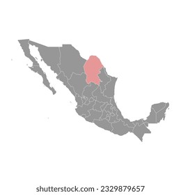 Coahuila state map, administrative division of the country of Mexico. Vector illustration.