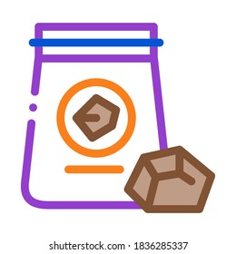 coal in bag icon vector. coal in bag sign. color symbol illustration
