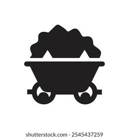 Coal car icon on white background