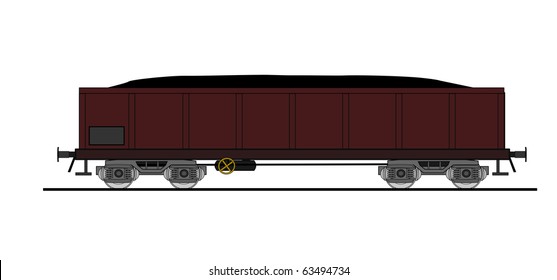 Coal car vector