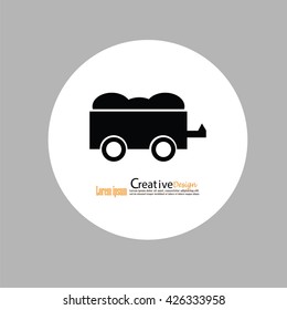 Coal Cart.vector illustration.