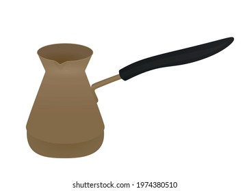 Coal coffee pot. vector illustration