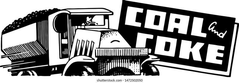 Coal And Coke - Retro Ad Art Banner