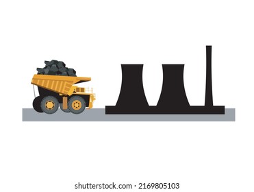 
Coal. Dump truck carrying coal to a coal-fired power plant