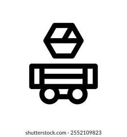 Coal. Editable stroke vector icon on white background.