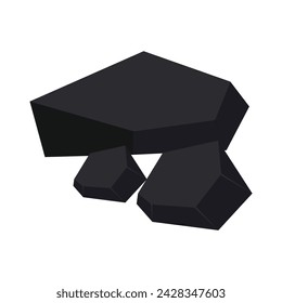  Coal of energy isolated cartoon icon. Vector illustration charcoal on white background .Vector cartoon icon coal of energy.