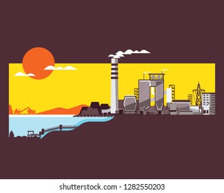 coal energy, coal power plant generate the electricity and steam