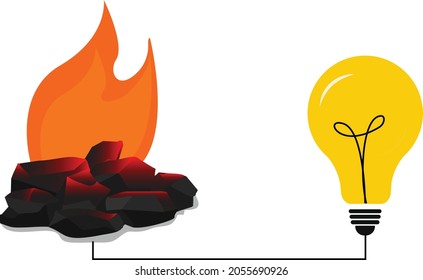 Imagen vectorial de la energía del carbón, Electricidad de la energía del carbón, Crisis del carbón  