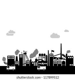 coal factory - industrial vector background