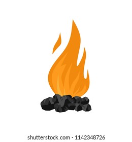 Coal fire icon. Flat illustration of coal fire vector icon for web isolated on white