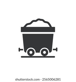 Coal flat glyph icon. Perfect pixel on transparent background