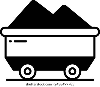 Coal glyph and line vector illustration