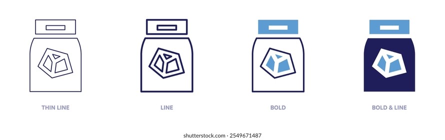 Coal icon in 4 different styles. Thin Line, Line, Bold, and Bold Line. Duotone style. Editable stroke.