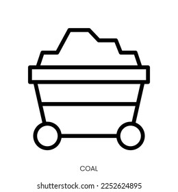 coal icon. Line Art Style Design Isolated On White Background