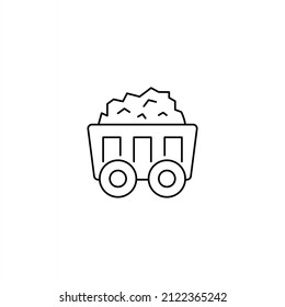 Coal Icon Logo Vector Symbol. Mine Icon
Mining coal cart line icon.
