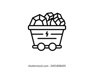 coal icon. icon related with energy and technological development . line icon style. Simple vector design editable