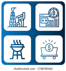 coal icon set. Collection of Oil mining, Mining, Charcoal grill, Mine icons