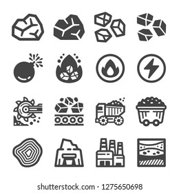 Coal Icon Set,vector And Illustration