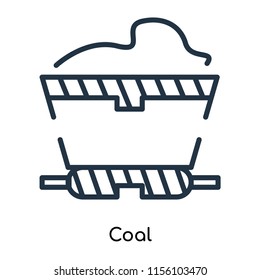 Coal icon vector isolated on white background, Coal transparent sign , thin symbols or lined elements in outline style