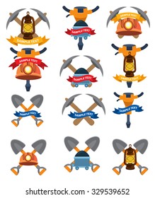 Coal industry logos with ribbon