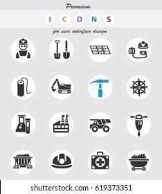 coal industry web icons for user interface design