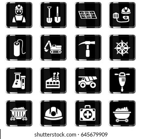 coal industry web icons for user interface design