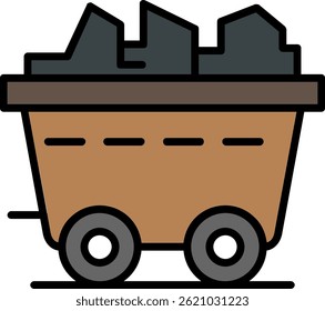 Coal Line Filled Vector Icon Design