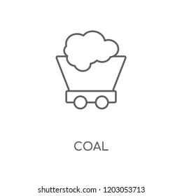 Coal linear icon. Coal concept stroke symbol design. Thin graphic elements vector illustration, outline pattern on a white background, eps 10.