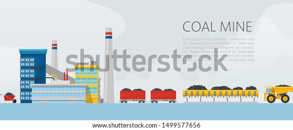 Coal Mine Factory Vector Illustration Mining Stock Vector (Royalty Free ...