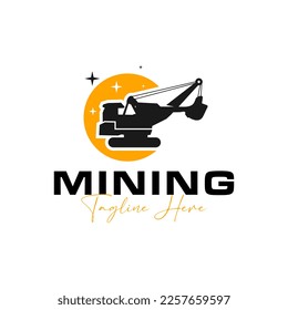 coal mine heavy equipment illustration logo design