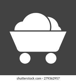 Coal, mine, trolley icon vector image. Can also be used for energy and technology. Suitable for web apps, mobile apps and print media.