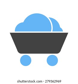 Coal, mine, trolley icon vector image. Can also be used for energy and technology. Suitable for web apps, mobile apps and print media.