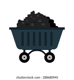 Coal, mine, trolley icon vector image. Can also be used for energy and technology. Suitable for web apps, mobile apps and print media.