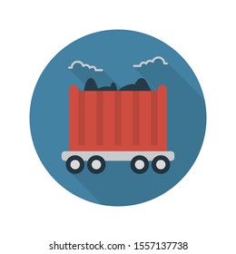 coal mine vector flat colour icon