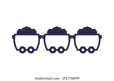 minas de carbón sobre arte blanco, vectorial