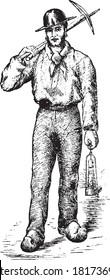 Coal miner, From the Dictionary of Word and Things, 1888.