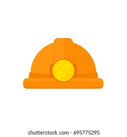 Coal Miner Hat Icon. Vector Illustration Isolated On White Background