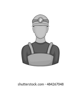 Coal miner icon in black monochrome style on a white background vector illustration