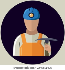 Coal miner icon clipart isolated vector illustration