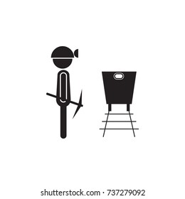 Coal miner icon on white background