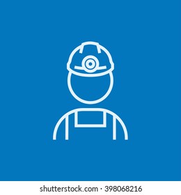 Coal miner line icon.