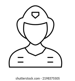 Icono del vector de línea del minador de carbón fácilmente modificado

