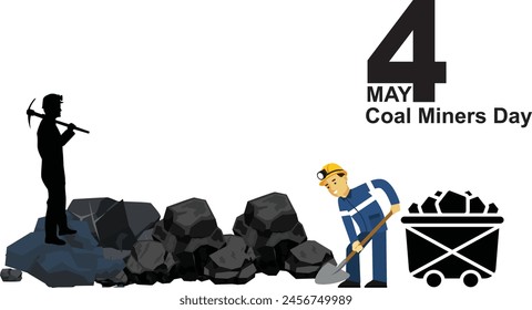 Coal Miners Day creative design idea concept banner vector file. 4th May coal miners day background design template is celebrated on 4 May..
