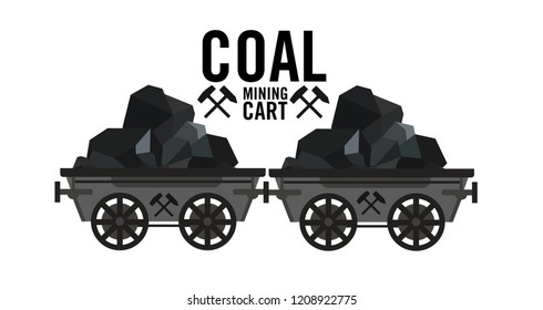 Coal mining cart with Coal mining cart text